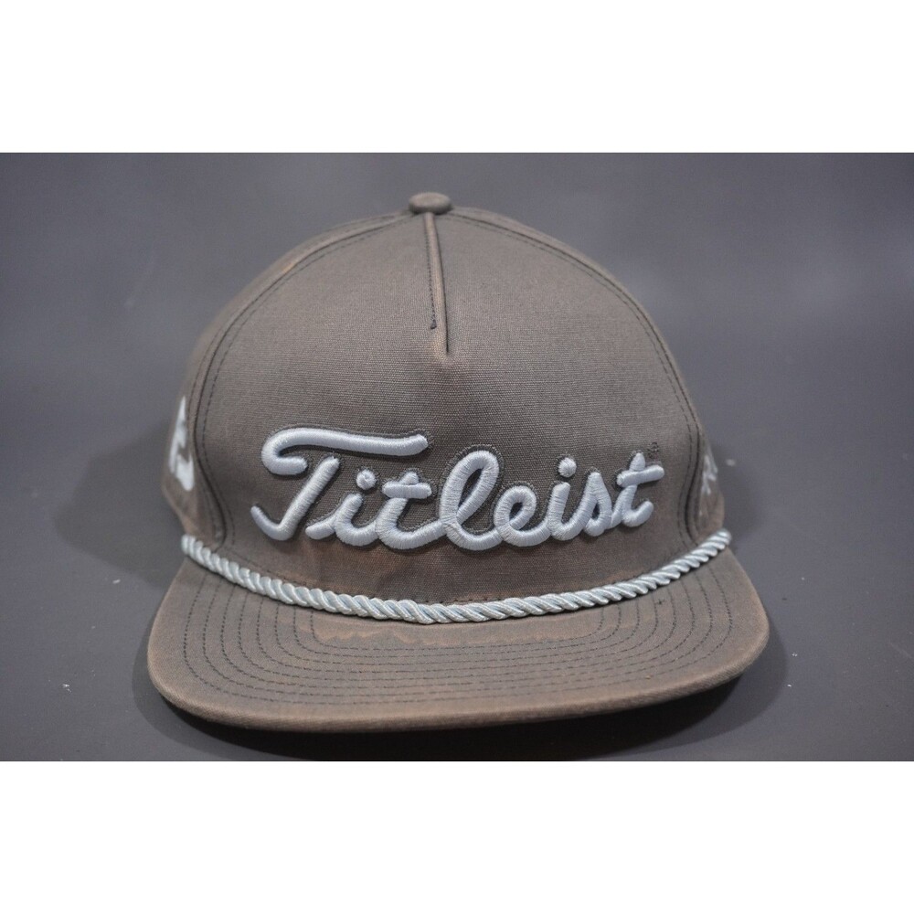 Titleist Pro V1 FJ Golf Snapback Tour Rope Hat Cap Gray Blue Text